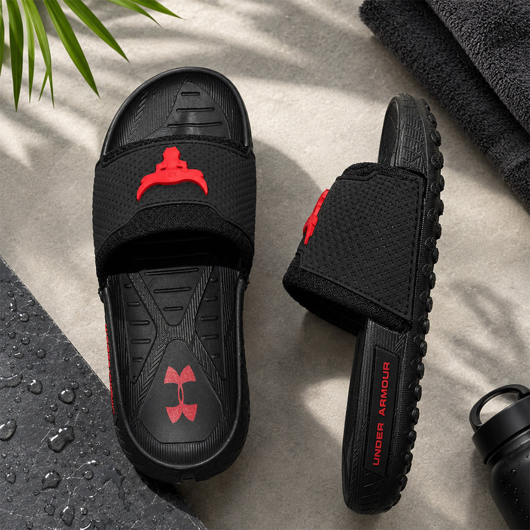 Rohdas Trending Black Bull Slides – Men's Premium Comfort Slip-On Sandals